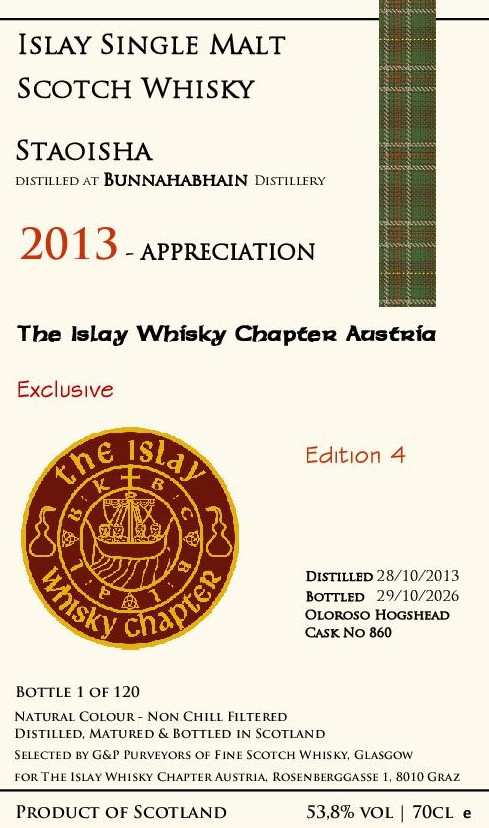 Early Bird Vorbestellung (Anzahlung pro Flasche) Bunnahabhain Staoisha 2013